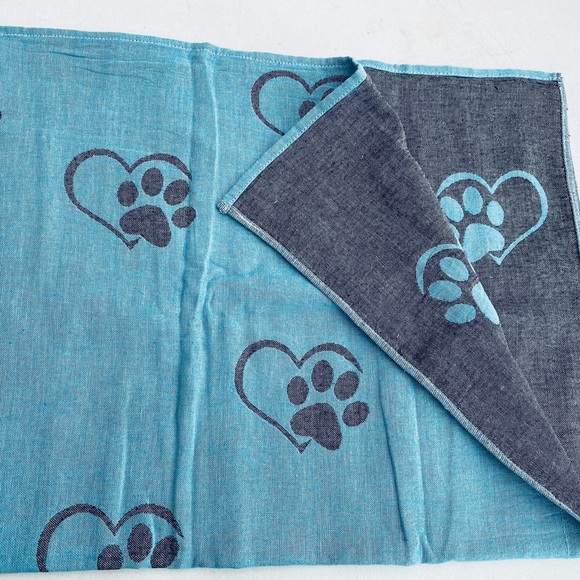 Dog blanket | Double sided cotton extra soft blanket for dogs, Blue/Grey - Picture 4 of 6